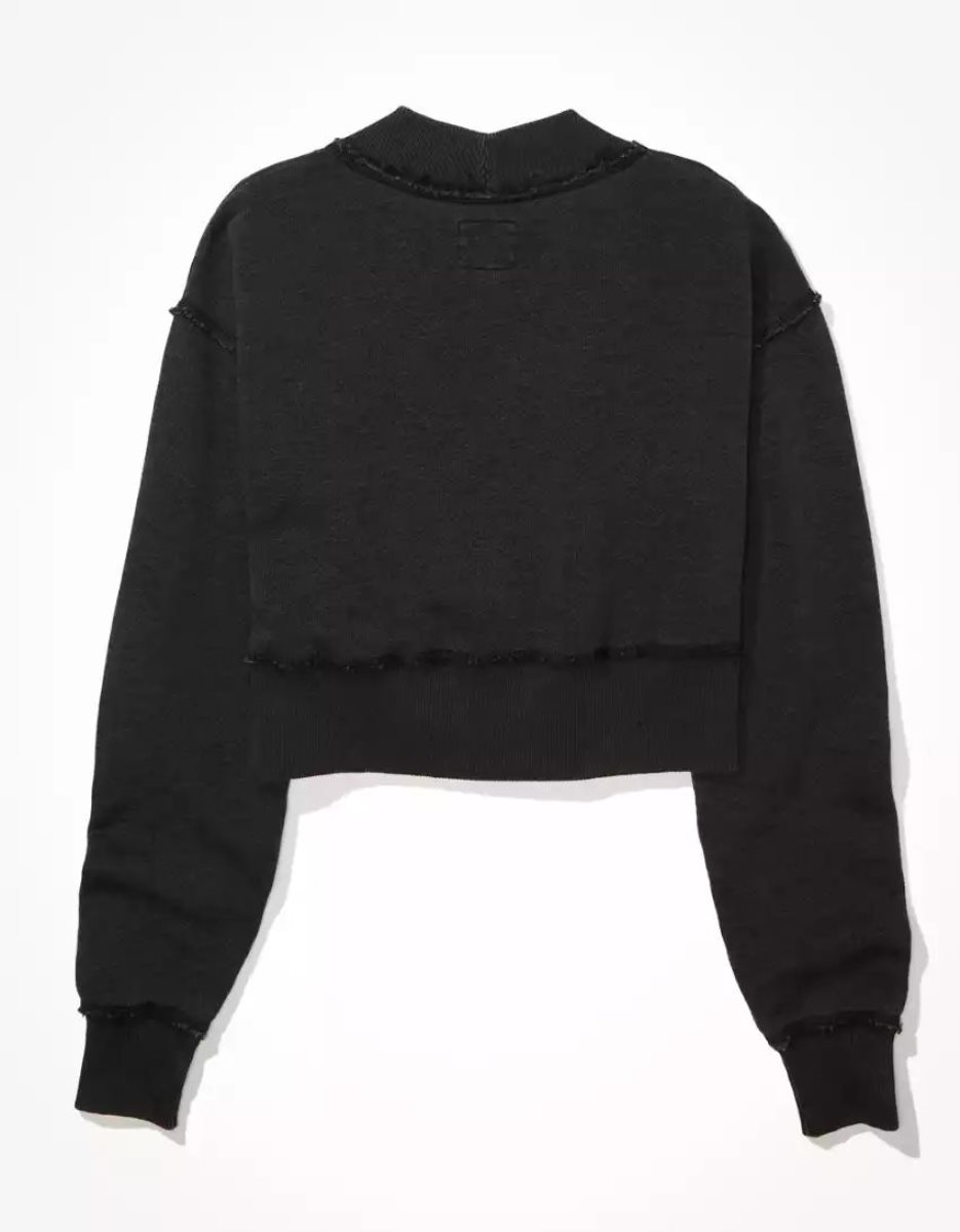 Sweats American Eagle AE Wrap-Front Noir Femme | CMM-05275317